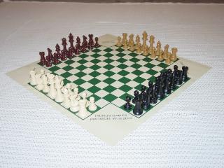 2 Player Chess Set Combination - Single Weighted Regulation Colored Chess  Pieces & Regulation Vinyl Chess Board